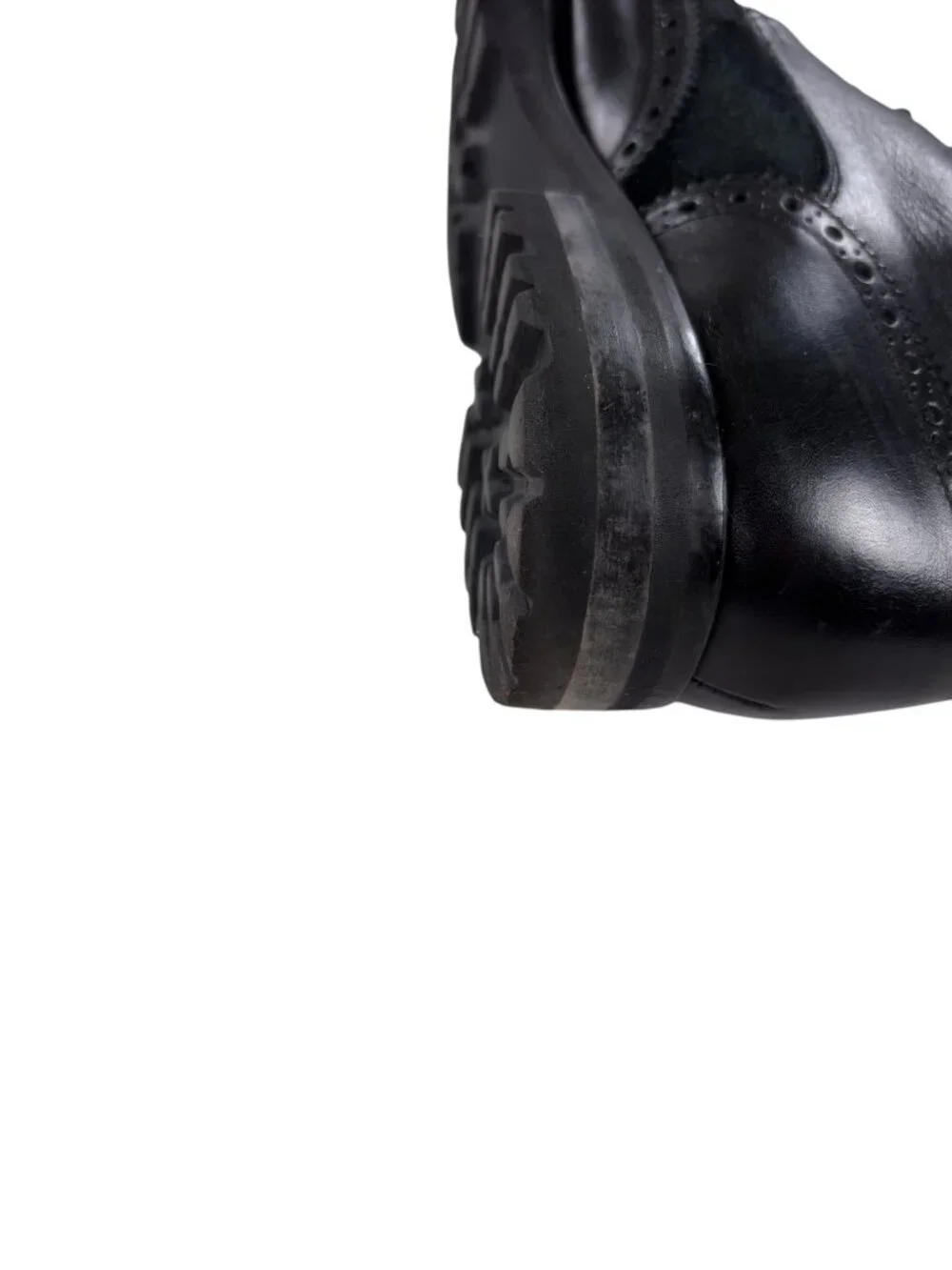 Saks Fifth Avenue Bradford Wingtip Boots Mens 12 M Black Leather Made In ITALY
